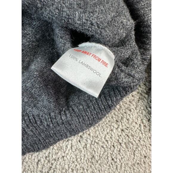 Hutson Harbour Sweater Mens XL Gray Lambswool Elbow Patch Pullover FLAW - Picture 5 of 12